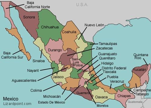 bản đồ kỳ của Mexico