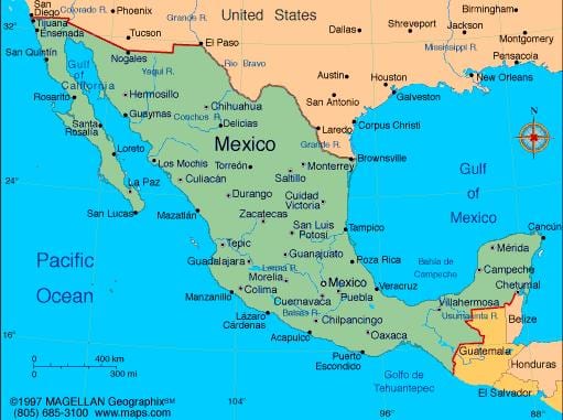 bản đồ của Mexico