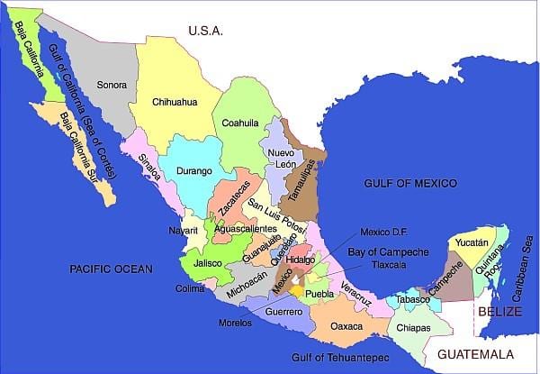 Mexico bản đồ của kỳ