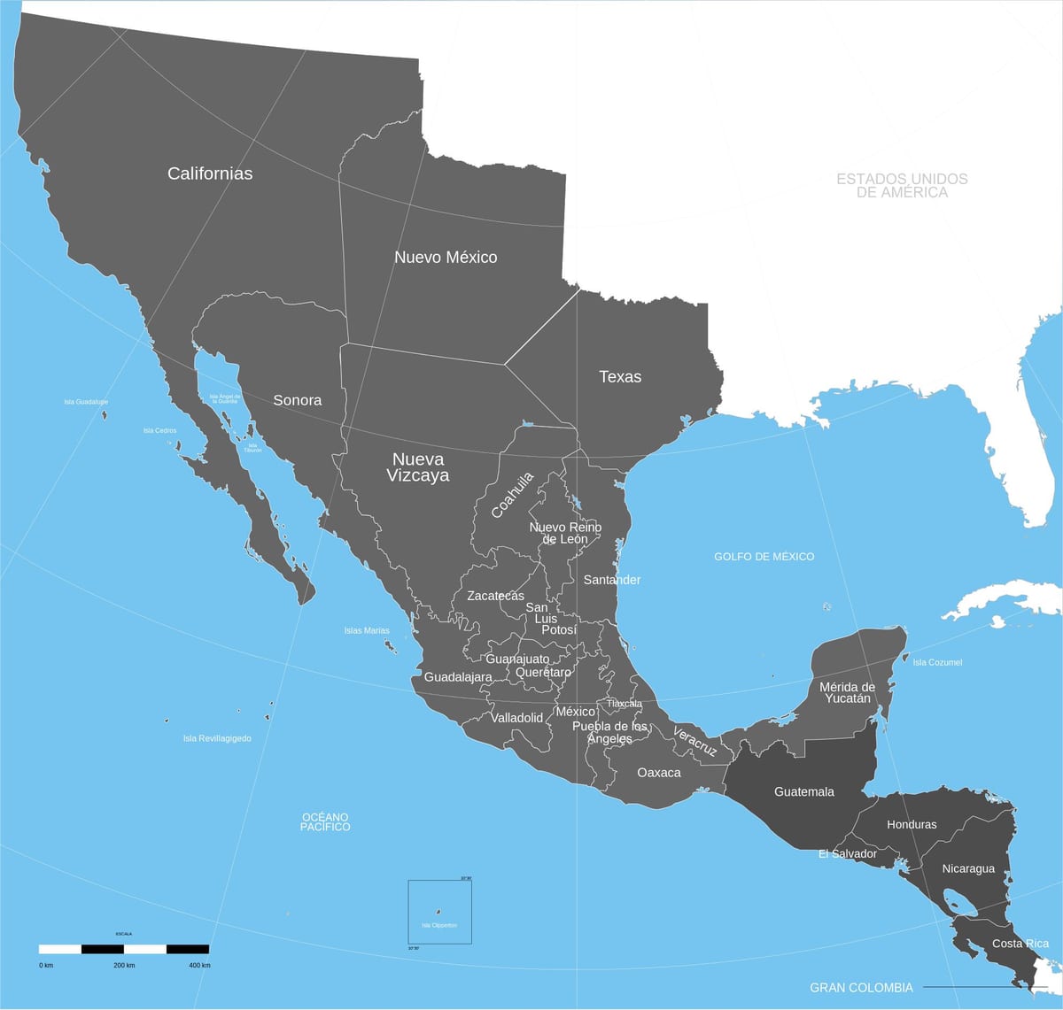 già lãnh địa mexico bản đồ