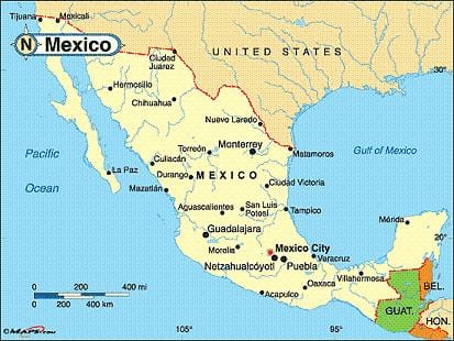 Mexico thành phố bản đồ