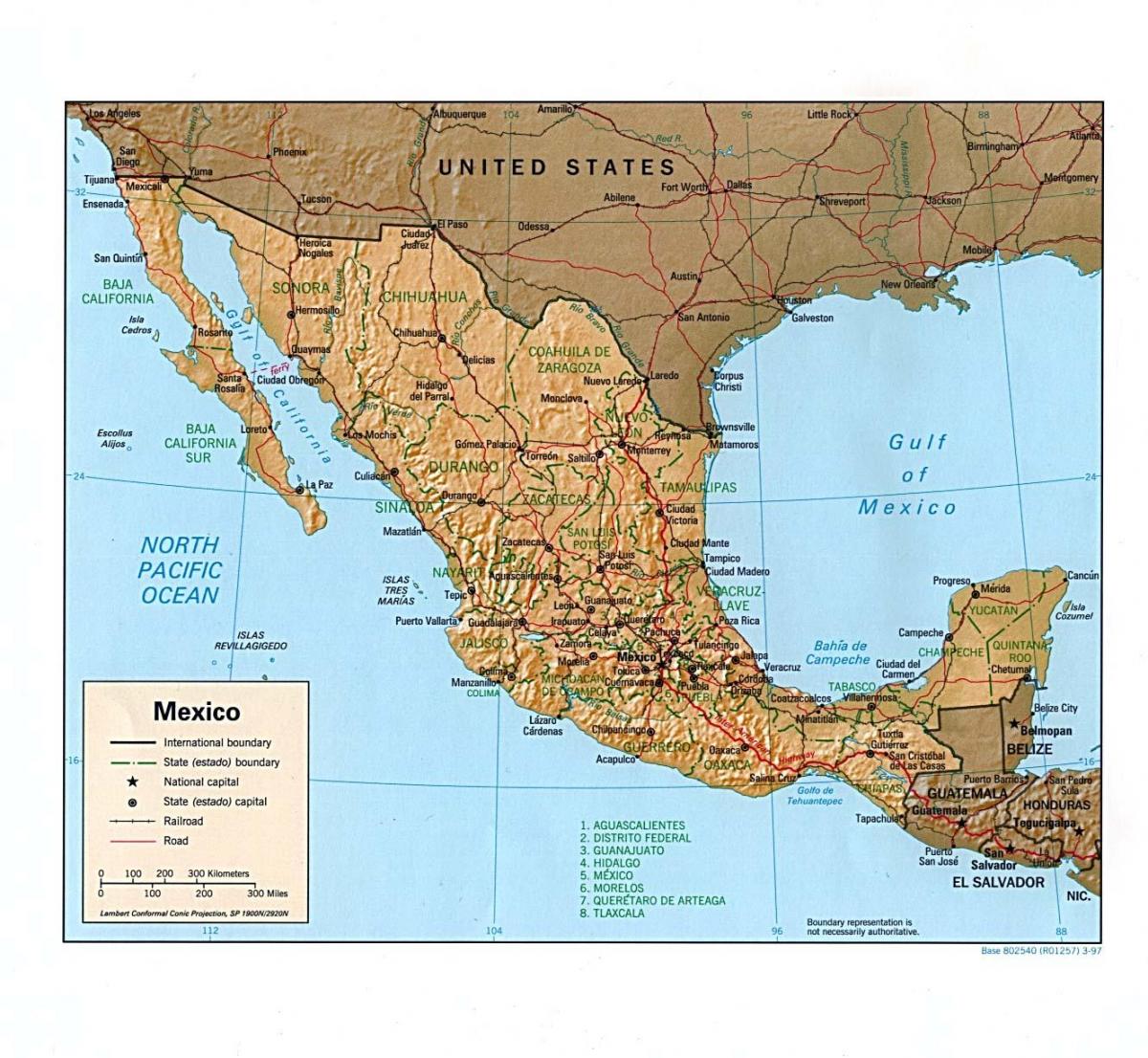 Mexico gốc, bản đồ