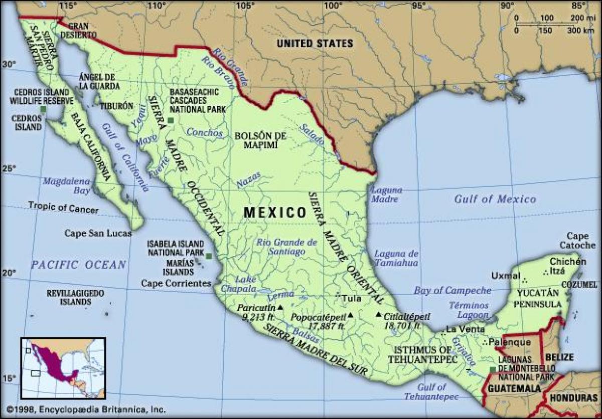 Mexico bản đồ cho trẻ em
