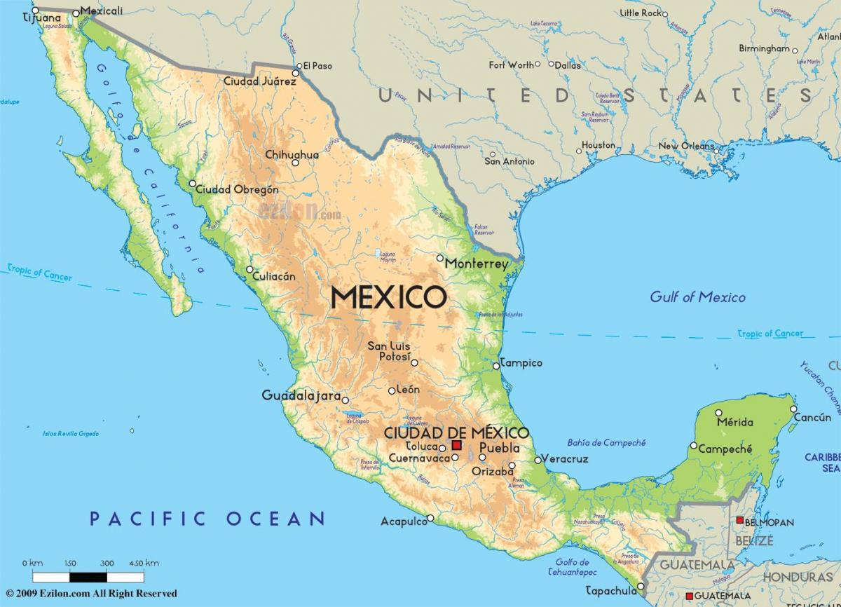 bản đồ của Mexico và mỹ