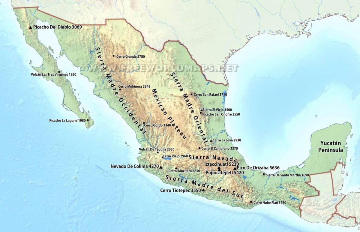 bản đồ của sa mạc Mexico