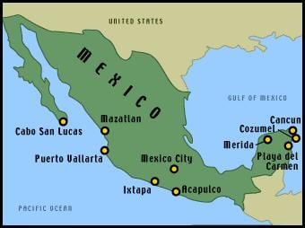 bản đồ của khu nghỉ mát mexico