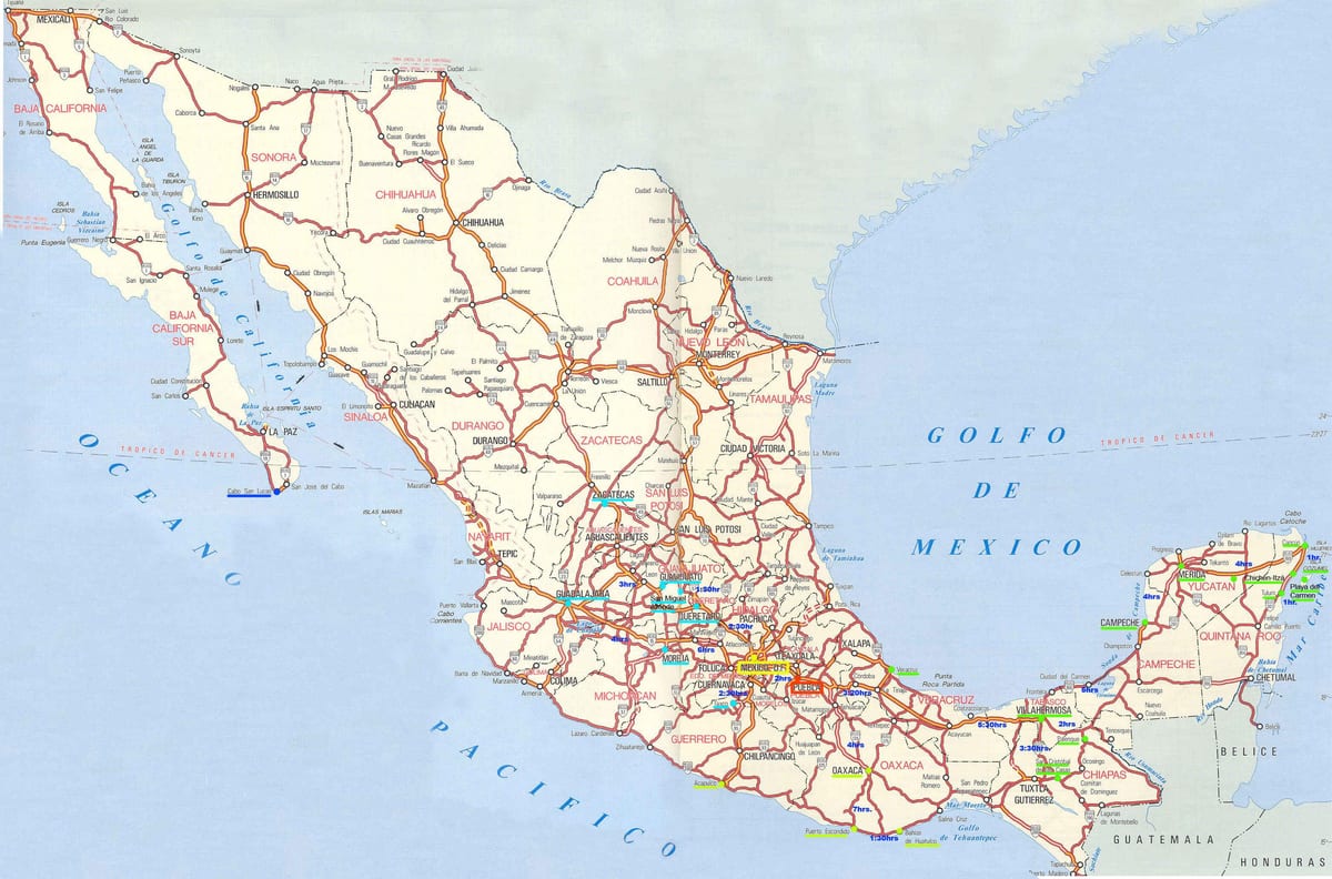 bản đồ của Mexico lái xe
