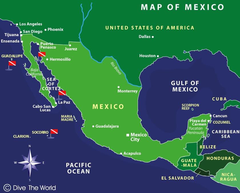 bản đồ của đảo Mexico