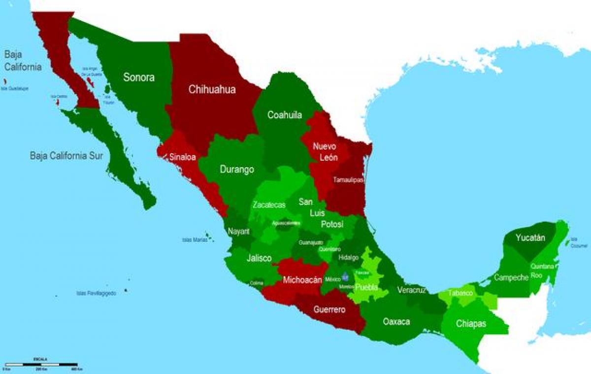 bản đồ của Mexico an toàn