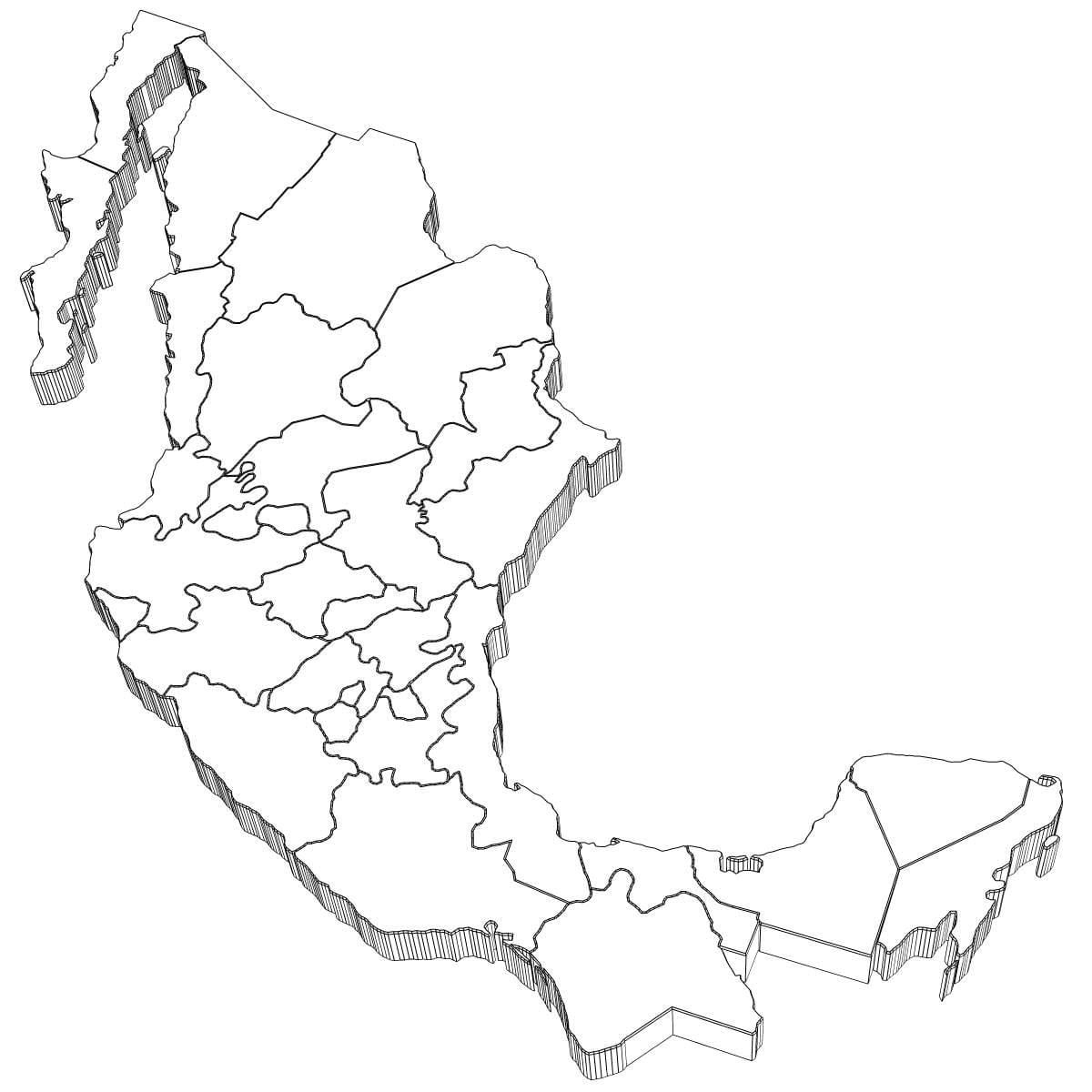 3d bản đồ của Mexico