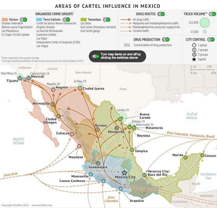 Mexico tỷ lệ tội phạm bản đồ
