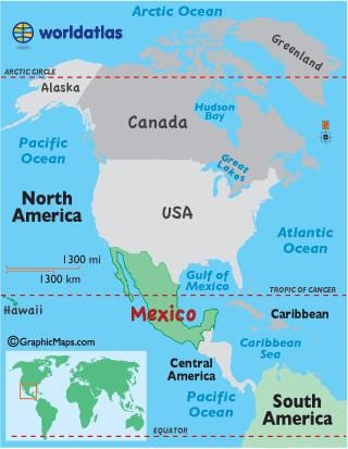 Mexico trong bản đồ thế giới