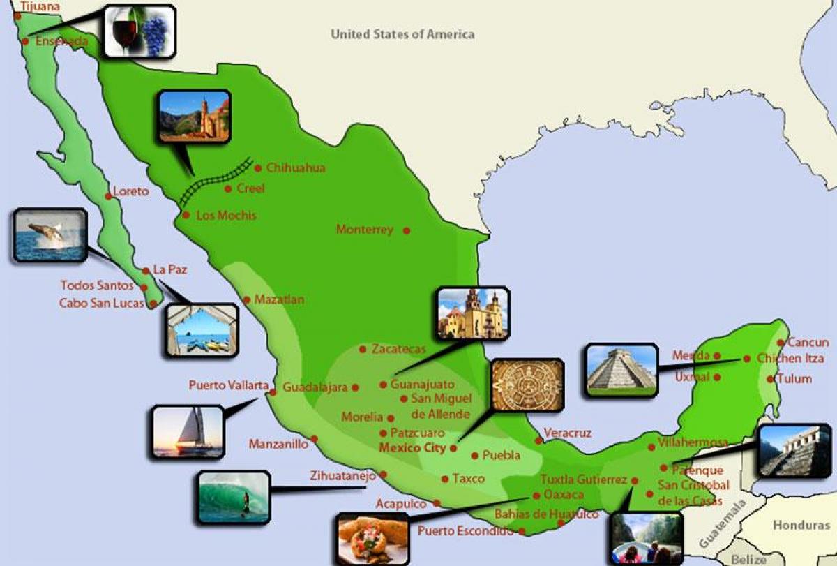 bản đồ du lịch Mexico