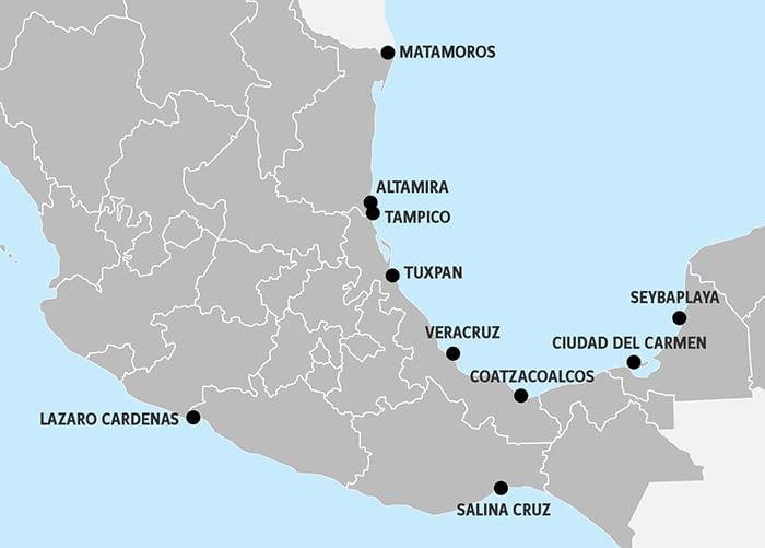bản đồ của Mexico cổng