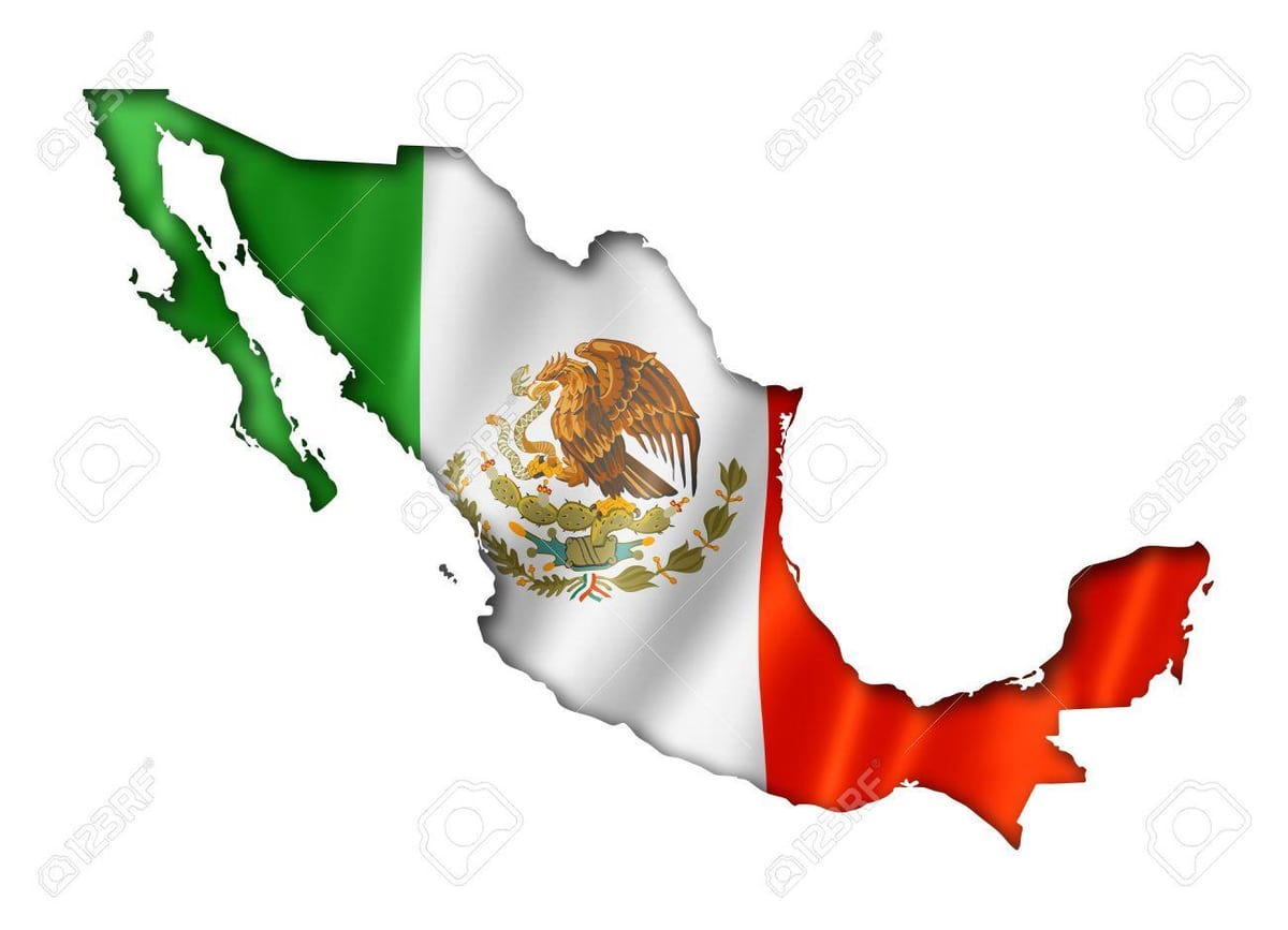 bản đồ của Mexico cờ