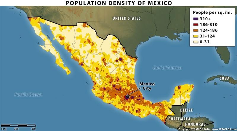bản đồ của dân Mexico phân phối