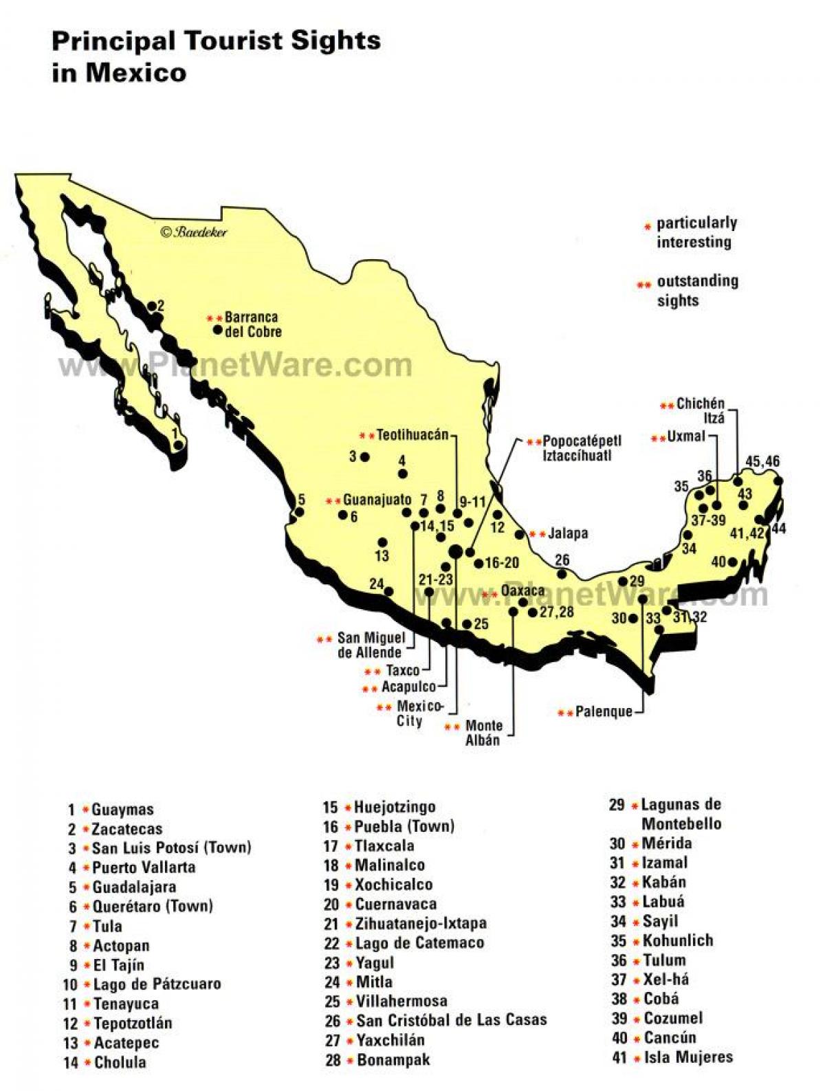 Mexico hấp dẫn, bản đồ