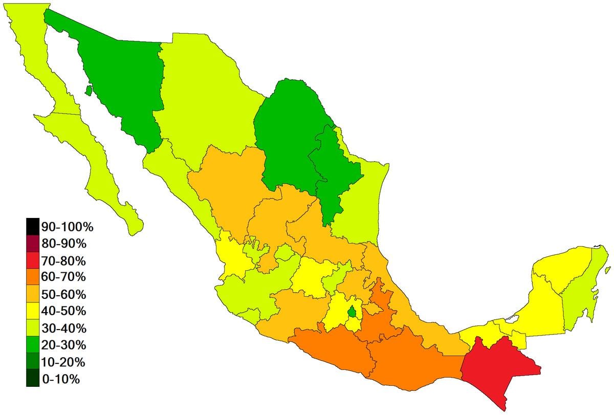 bản đồ của Mexico nghèo