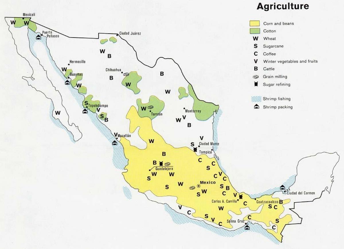 bản đồ của Mexico nông nghiệp