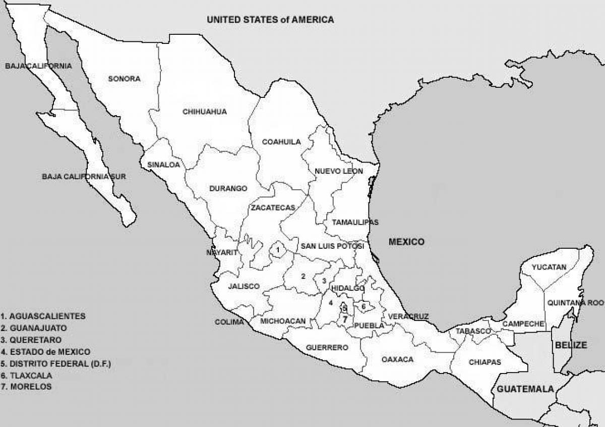 bản đồ của Mexico quận