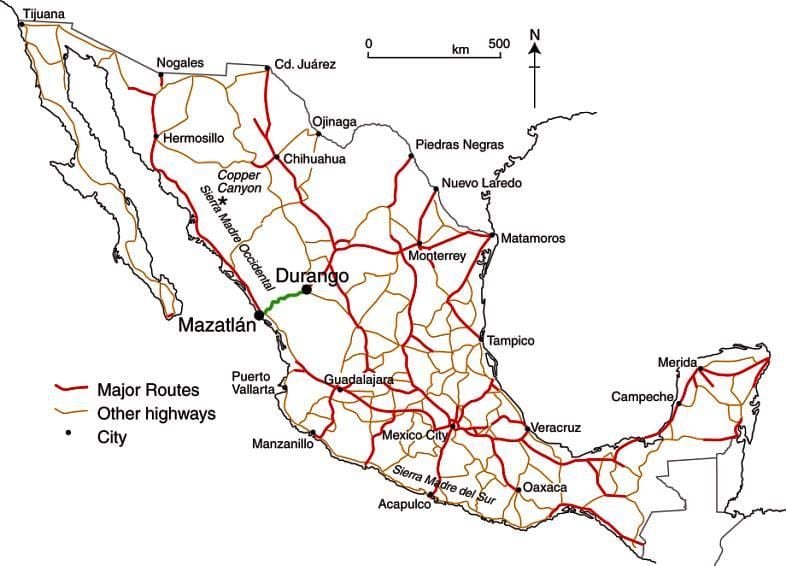mexico toll road bản đồ