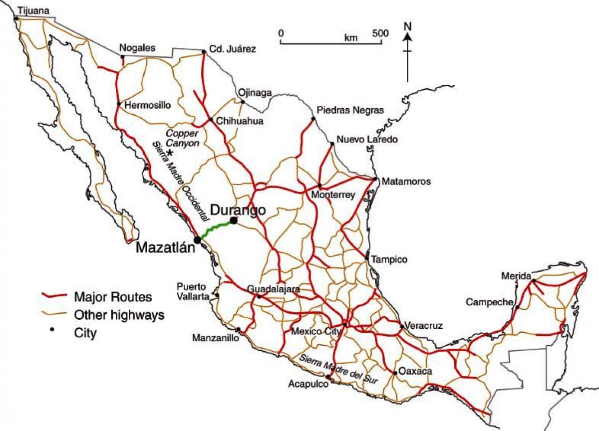 mexico toll road bản đồ