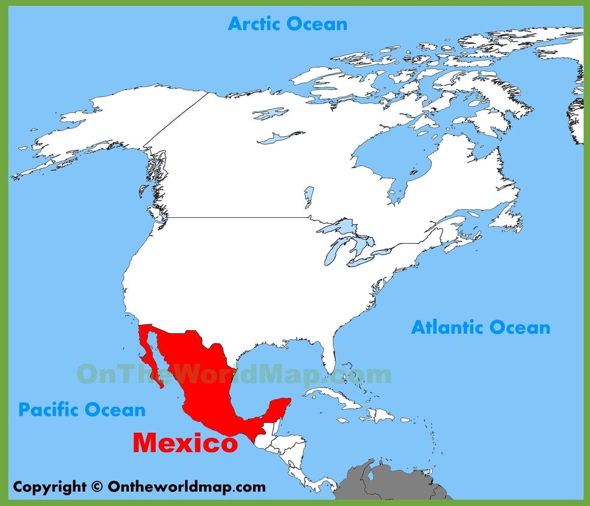Mexico trên bản đồ thế giới