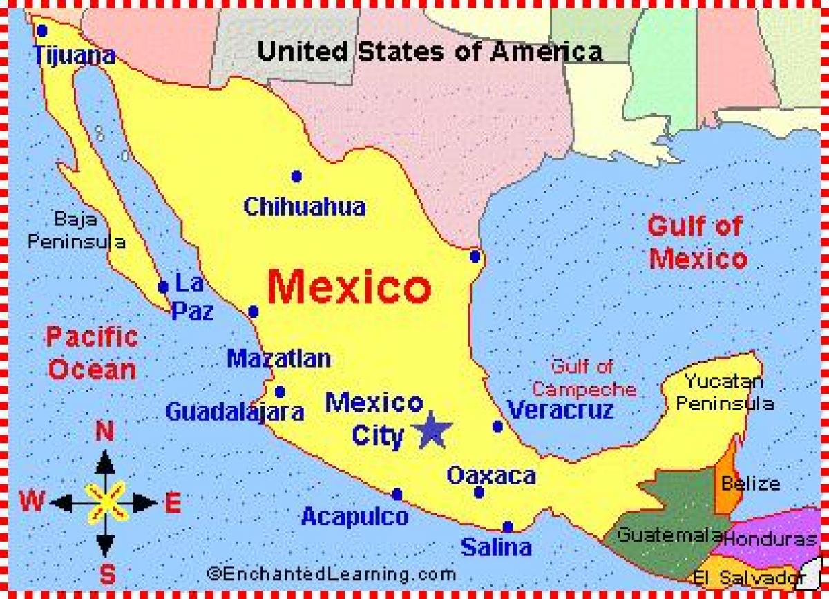 một bản đồ của Mexico