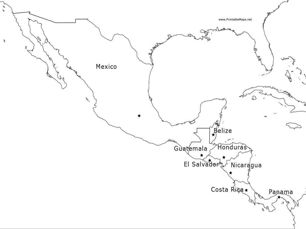 bản đồ Mexico trung mỹ