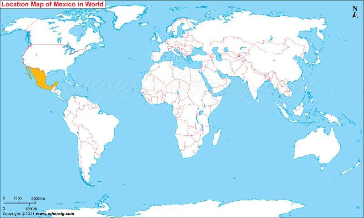 Mexico bản đồ thế giới vị trí