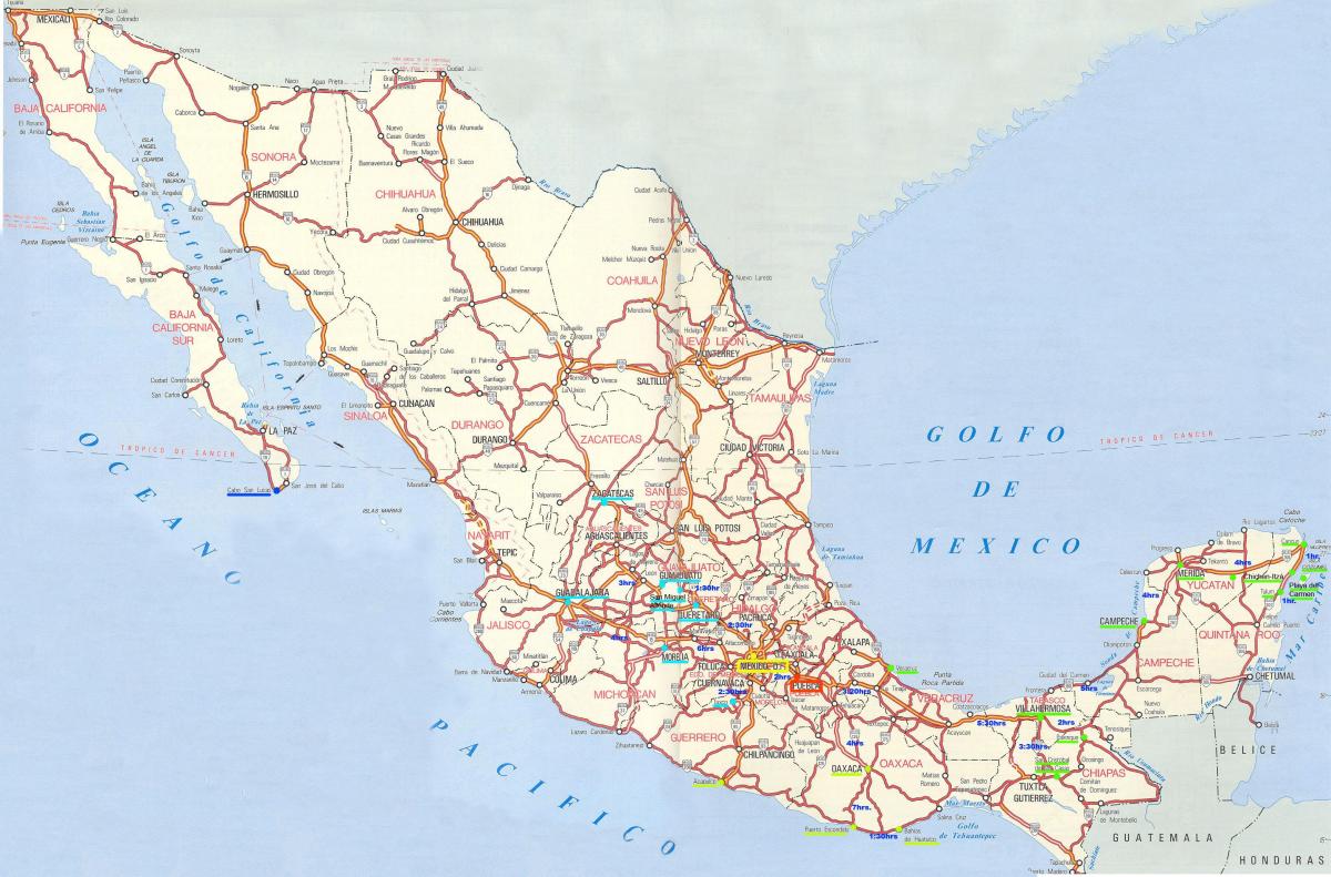 bản đồ của đường Mexico