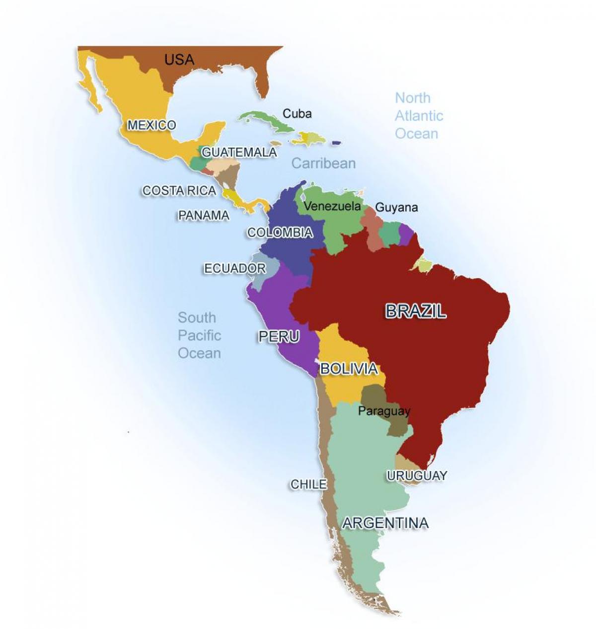 bản đồ Mexico và nam mỹ