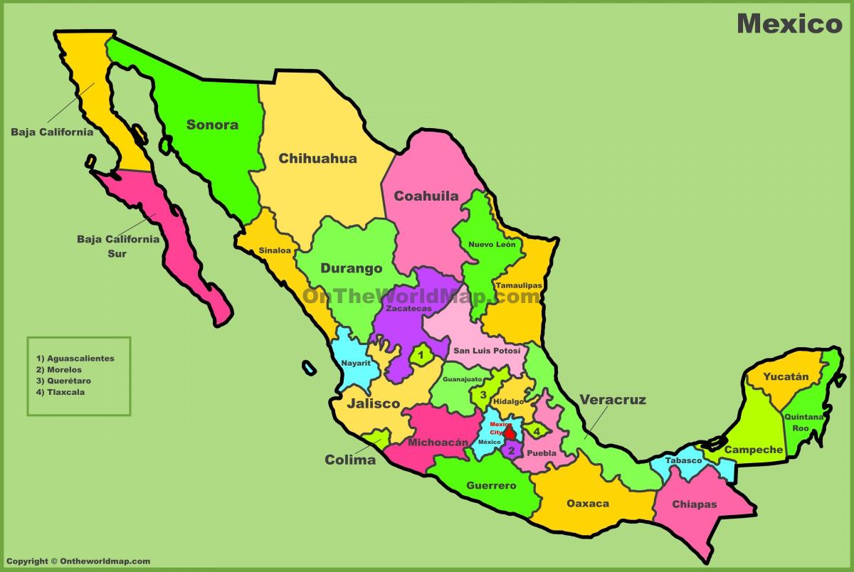 nước bản đồ Mexico