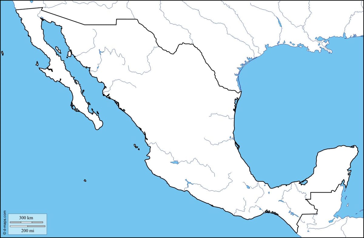 bản đồ phác thảo của Mexico