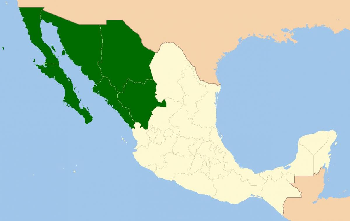 bản đồ của tây bắc Mexico