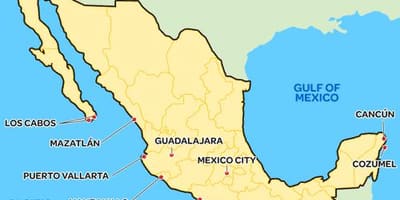 Đơn giản bản đồ của Mexico