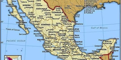 Đông Mexico bản đồ
