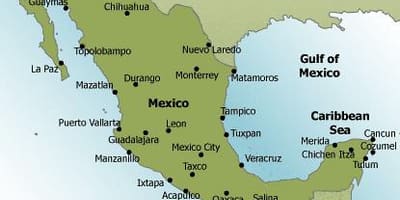 Bãi biển ở Mexico bản đồ