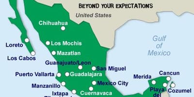 Bãi biển mexico bản đồ