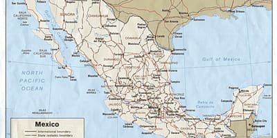 Miền bắc Mexico bản đồ
