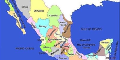 Miền nam Mexico bản đồ