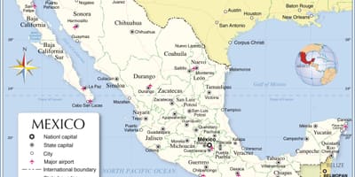 Biên giới Mexico bản đồ