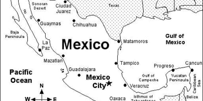 In bản đồ Mexico
