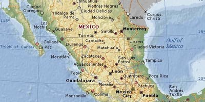 Địa lý của Mexico bản đồ
