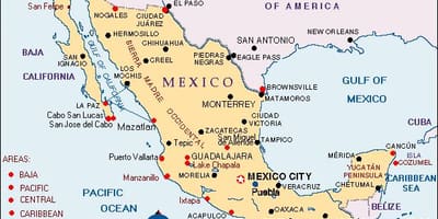 Bản đồ của Mexico điểm nghỉ