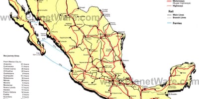 Đường cao tốc bản đồ của Mexico