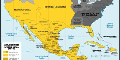 Bản đồ của Mexico vào năm 1800
