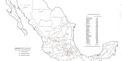 Có nhãn bản đồ của Mexico