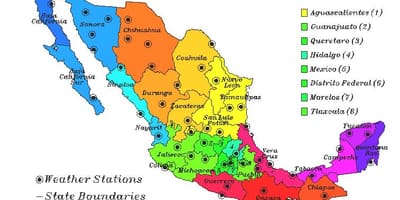Thời tiết bản đồ của Mexico