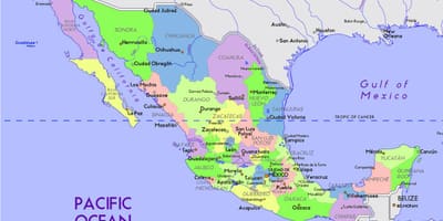 Mexico bản đồ với vốn